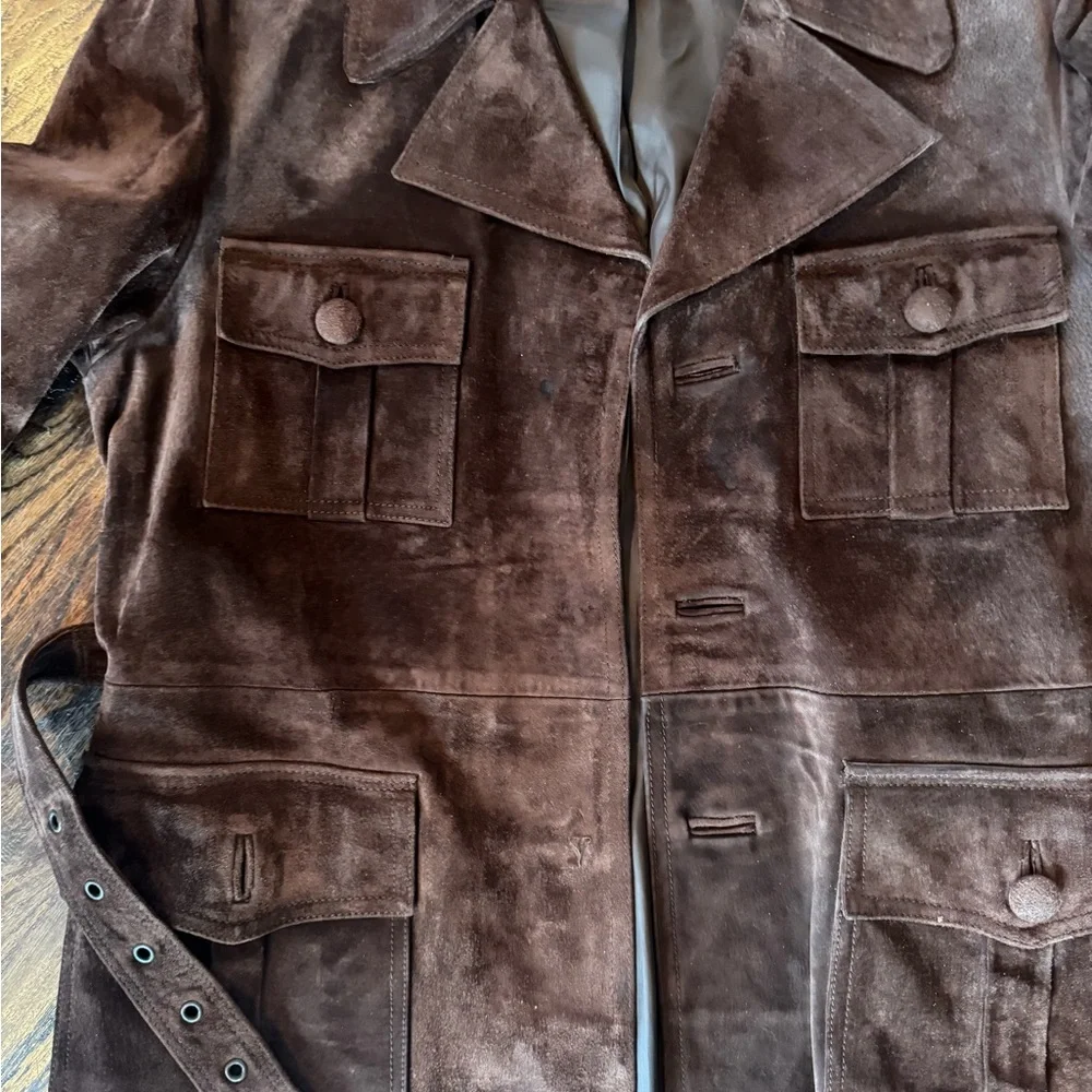 Vintage Men's Brown Suede Jacket - Picture 5 of 12